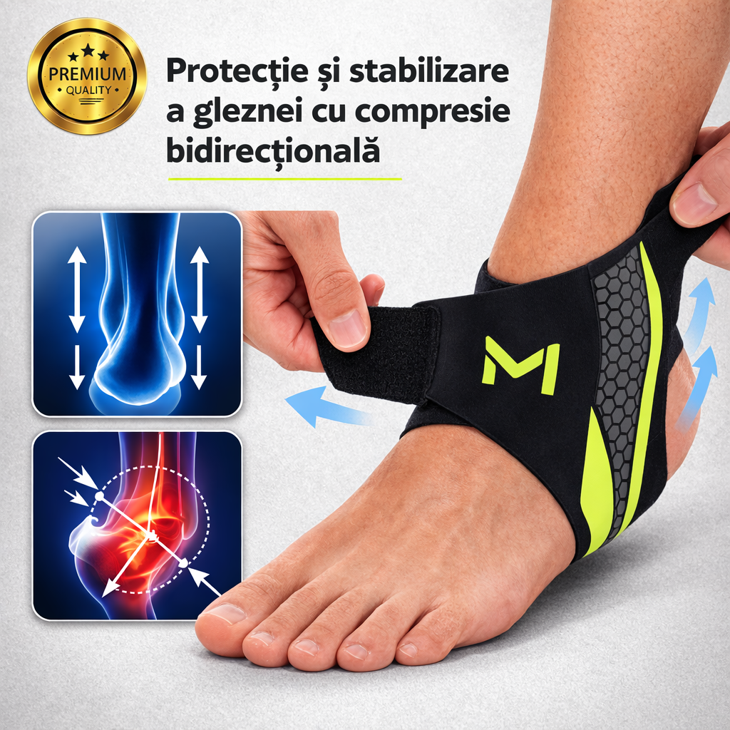Glezniera Orthopedra Max aplicata pe glezna - suport pentru alergare si sport